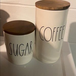 Rae Dunn coffee and sugar canister set